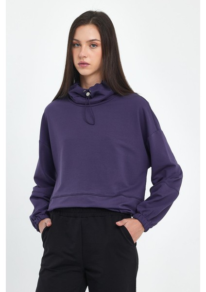Kadın Norah Mor Yakası Detaylı Regular Fit Sweatshirt fiyatları