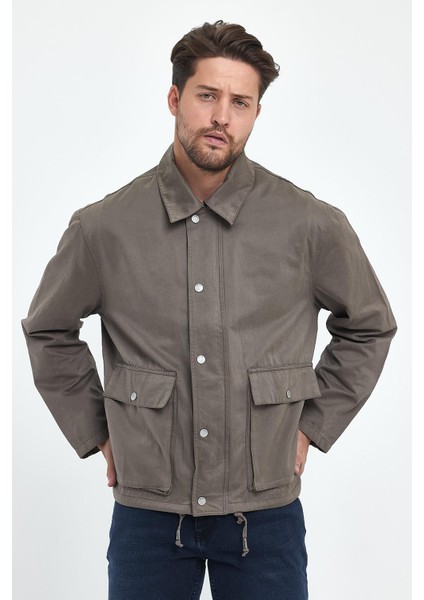 Erkek Haki Regular Fit Gabardin Ceket modelleri