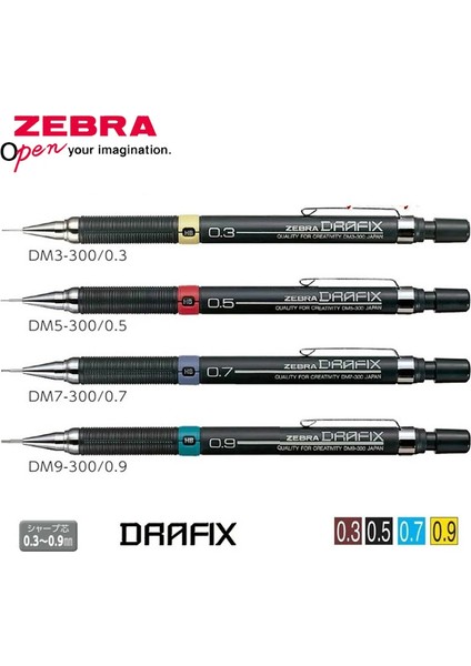 0,7 2 Kutu 2b Talepleri Zebra Drafıx DM3/5/7/9-300 Mekanik Kurşun Kalem, 0,3 mm 0,5 mm 0,7 0,9 Taslak Çizim Otomatik Kalemler, Uni Hb 2b Yedek Uçları Değiştirin (Yurt Dışından)