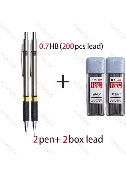 2 Kalem 0.7 Hb Kaymaz Kavrama Mekanik Kurşun Kalem Tam Metal 0.5 Mm/0.7 mm Profesyonel Boyama Yazma Okul Malzemeleri Kırtasiye Kalemler (Yurt Dışından)