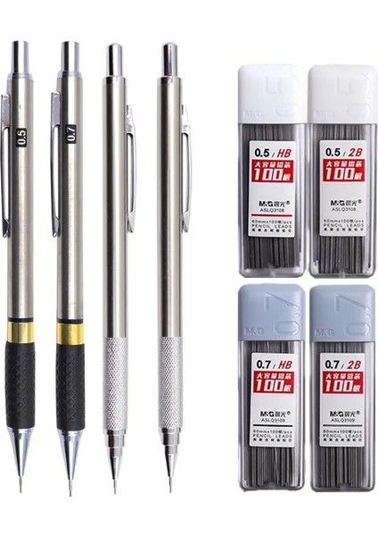 2 Kalem 0.7 Hb Kaymaz Kavrama Mekanik Kurşun Kalem Tam Metal 0.5 Mm/0.7 mm Profesyonel Boyama Yazma Okul Malzemeleri Kırtasiye Kalemler (Yurt Dışından) fiyatları