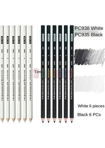 916 4pc Prismacolor Premier Renkli Kalemler, Yumuşak Çekirdekli 4.0mm, Beyaz Siyah PC935 PC938 Cilt Tek Renkli Kalemler, Sanford Sanatçı Kalemleri (Yurt Dışından) fiyatları