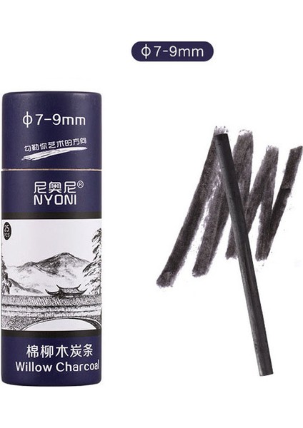 7-9 mm 25 Adet Söğüt Kömürü Sopa Kömür Kalem Özel Yumuşak Kömür Kroki Karbon Suda Çözünür Sanat Harkömür Şerit Boyama Malzemeleri (Yurt Dışından)