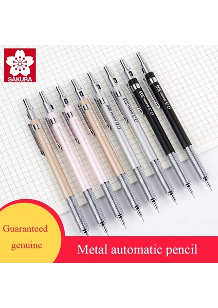 0.5mm Altın Metal Kabuk Yazma Otomatik Mekanik Kurşun Kalem 0.3/0.5mm Grafit Çizim Ofis Malzemeleri Sanat Kırtasiye XS-303/305 Sakura (Yurt Dışından) fiyatları