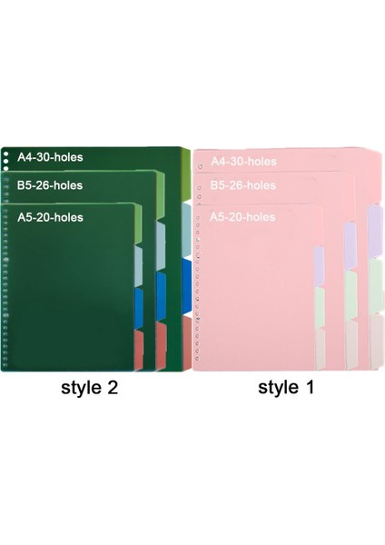 A4-30 Delikli Stil 1 Defter Klasörleri Için Sayfa Koruyucular Plastik Cilt Dizin Bölücüler Cilt Sayfa Bölücüler 4 Tırnak Çok Renkli Dizin Tırnakları (Yurt Dışından) modelleri