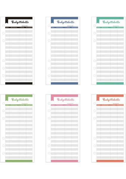 Alman Bütçe Kartı 12 Adet 60 Adet A6 Bağlayıcı Bütçe Levhaları Gider Takibi Fit Bütçe Nakit Zarf Bağlayıcı Bütçe Cüzdanı Kişisel ve Iş Kullanımı Için (Yurt Dışından)