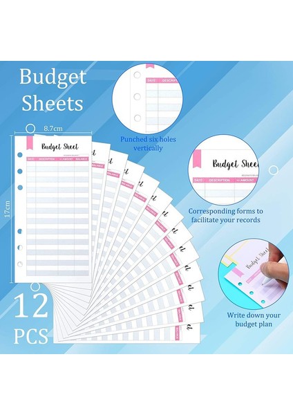 Alman Bütçe Kartı 12 Adet 60 Adet A6 Bağlayıcı Bütçe Levhaları Gider Takibi Fit Bütçe Nakit Zarf Bağlayıcı Bütçe Cüzdanı Kişisel ve Iş Kullanımı Için (Yurt Dışından) indirimleri