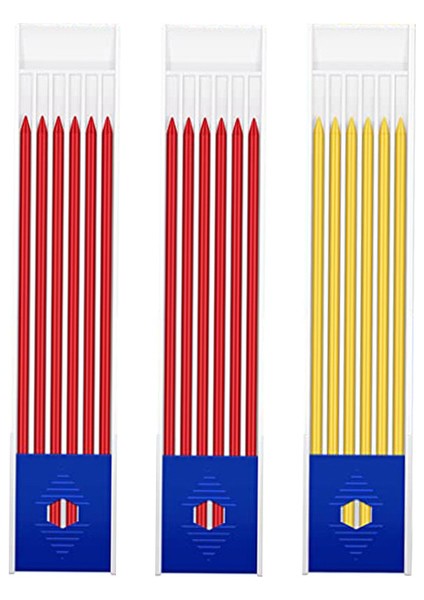 3 Kutu Mix Kurşun Seti D Kontrplak Ahşap Üzerine Markalama Için Katı Kalem Mekanik Otomatik Marangozlar Markalama 2.8mm Siyah Kırmızı Sarı Derin Delik Işareti Açar (Yurt Dışından)
