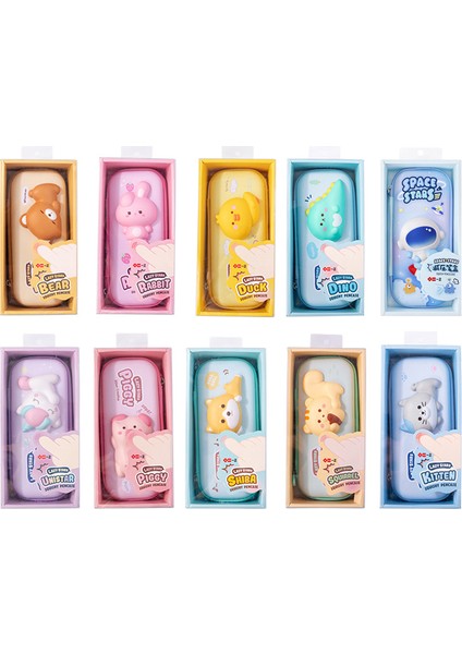 03 Kawaii Anime Karikatür Tembel Hayvanlar Squishy Büyük Kapasiteli Kalem Kutusu Sevimli Kore Kırtasiye Organizatör Kılıfı Okul Hediye (Yurt Dışından)