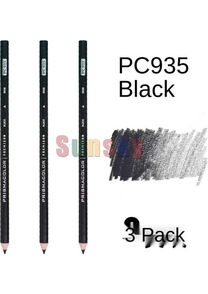 PC935 3 Adet Prismacolor Premier Renkli Kalemler, Yumuşak Çekirdekli 4.0mm, Beyaz Siyah PC935 PC938 Cilt Tek Renkli Kalemler, Sanford Sanatçı Kalemleri (Yurt Dışından)
