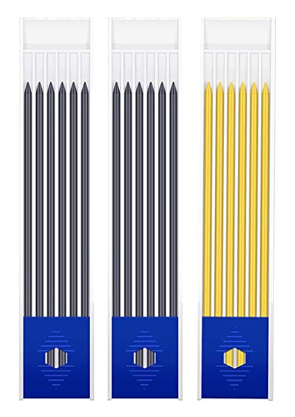 3 Kutu Mix Kurşun Seti C Kontrplak Ahşap Üzerine Markalama Için Katı Kalem Mekanik Otomatik Marangozlar Markalama 2.8mm Siyah Kırmızı Sarı Derin Delik Işareti Açar (Yurt Dışından)