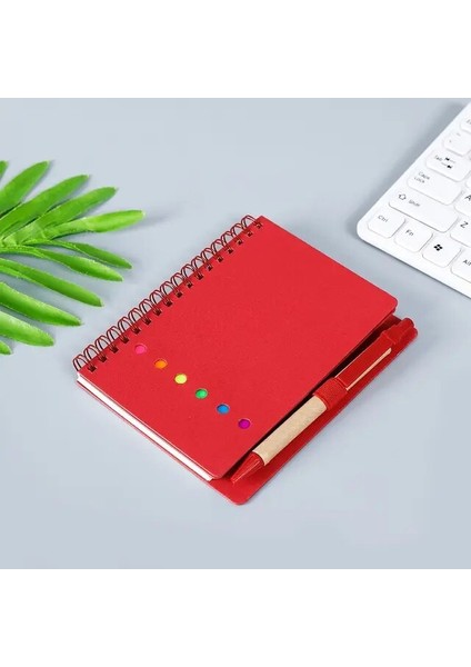 Kırmızı Sayfa Marker Kraft Kağıt Kapak Yapışkan Notlar Astarlı Spiral Defter Not Defteri Kalemli Iş Not Defteri Renkli Dizin Sekmeleri (Yurt Dışından)