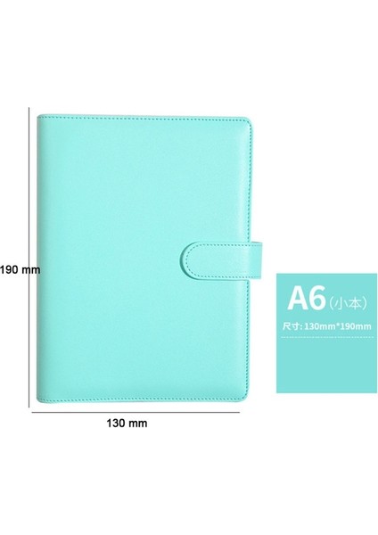GREEN190X130MM A6 Pu Deri Gevşek Yaprak Defter Kapağı Acıbadem Kurabiyesi Renk Diy Dergisi Gündem Planlayıcısı Kapak 6 Telli Defter Kapağı Kırtasiye (Yurt Dışından)