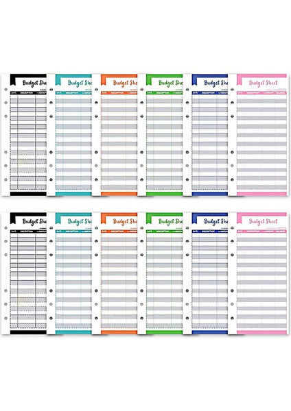 12 Adet Programları Yeni A6 Pu Deri Bütçe Bağlayıcı Defter Nakit Zarflar Sistemi Seti Klipsli Bağlayıcı Cepler Para Bütçe Tasarrufu Fatura Organizatör (Yurt Dışından)