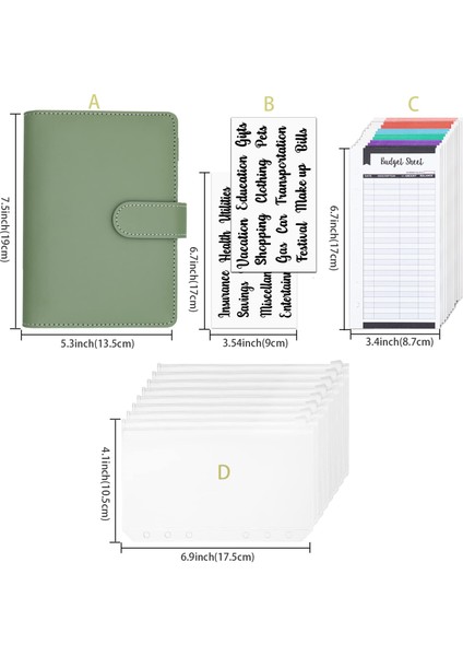 12 Adet Programları Yeni A6 Pu Deri Bütçe Bağlayıcı Defter Nakit Zarflar Sistemi Seti Klipsli Bağlayıcı Cepler Para Bütçe Tasarrufu Fatura Organizatör (Yurt Dışından)