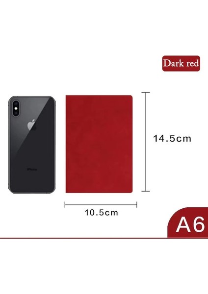 Koyu Kırmızı A6 Taşınabilir Defterler A6 Gezgin Günlükleri Okul Ofisi Toplantı Kayıt Not Defteri, Yumuşak Deri Günlükler, 160 Sayfa, 80GSM, Gündem 2023/24 (Yurt Dışından)