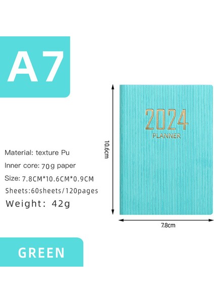 A7 Gündem 2024 Planlayıcısı Dizüstü Kırtasiye Cuadernos Cahier Not Defteri Planlayıcısı 2024 Dergisi Libretas Günlüğü Cuaderno Defterler (Yurt Dışından)