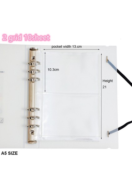 A5 2 Izgara 20 Yaprak 10 Adet A5 A6 Transpant Dolum Saklama Çantası 6 Delikli Ciltli Defter Aksesuarı Pvc Fotoğraf Albümü Çanta Etiket Organizatör Sabit (Yurt Dışından)
