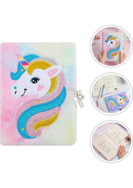 Çeşitli Renk Dizüstü Kilit Öğrenci Günlüğü Peluş Sevimli Süt Güzel Kız Defterler Unicorn Kapak Karikatür Not Defteri Malzemeleri Çocuk Kız (Yurt Dışından) fiyatları
