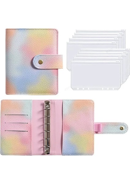 B Seti A7 2023 Yeni Pu Deri Defter A7 Bağlayıcı Dıy Planlayıcısı Organizatör 6 Fermuarlı Cepler 12 Adet Bütçe Sayfası 2 Adet Fransız Alfabesi Çıkartmalar (Yurt Dışından)