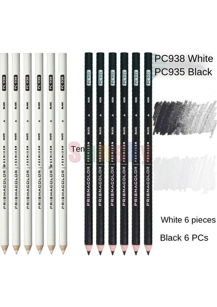 915 4pc Prismacolor Premier Renkli Kalemler, Yumuşak Çekirdekli 4.0mm, Beyaz Siyah PC935 PC938 Cilt Tek Renkli Kalemler, Sanford Sanatçı Kalemleri (Yurt Dışından) fiyatları
