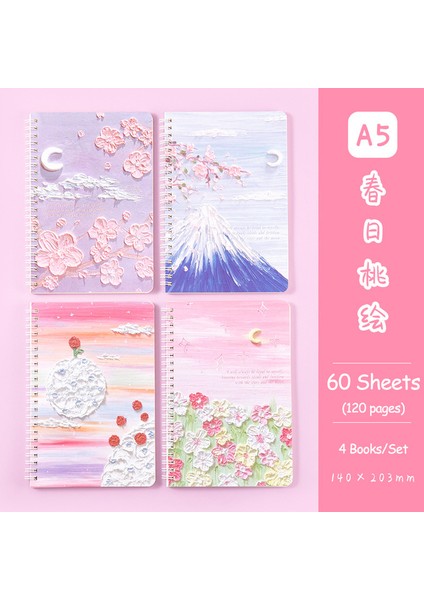 Bahar Sakura Rastgele 2 Kitap A5 Boyutu Bobin Astarlı Defterler Kawaii Kapak 2 Rastgele Sevimli Kitaplar Kawaii Kore Kırtasiye Öğrenciler Için Okul Malzemeleri (Yurt Dışından)