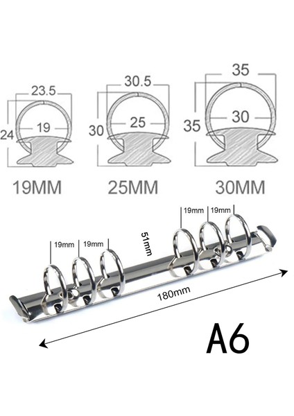 Bakır 20MM A5 6 Yüzük Siyah Gümüş Altın Gül Bronz 15/19/25/30 mm Çap A5 A6 A4 Halka Mekanizması (Yurt Dışından) indirimleri