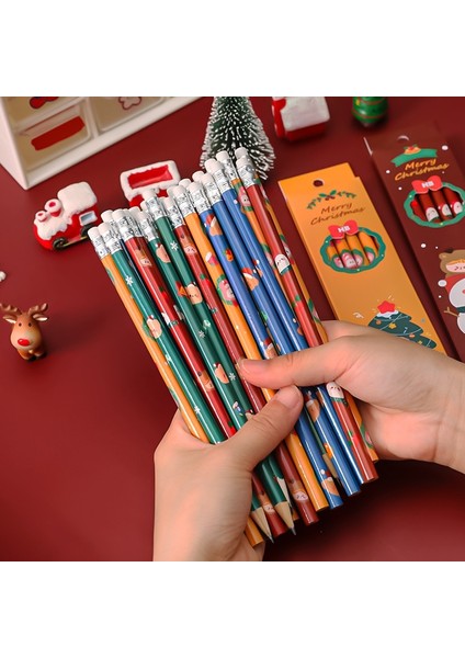 B 6 Adet/grup Kutulu Kalemler Öğrenci Yazma Çizim Kroki Kalem Seti Ahşap Hb Kauçuk Kalem ile Noel Kırtasiye Okul Malzemeleri (Yurt Dışından) fiyatları