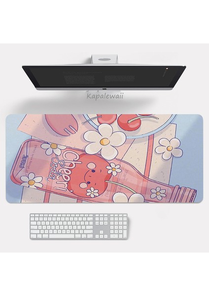 Stil 3 700X400X2MM Büyük Anime Pembe Mousepad Gamer Sevimli Kawaii Xxl Oyun Mouse Pad Kauçuk Otaku Kilitleme Kenar Büyük Moda Dizüstü Dizüstü Bilgisayar Masası Mat (Yurt Dışından)