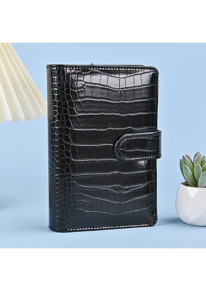 Siyah A7 A5 A6 A7 Timsah Rengi 6 Telli Pu Klipsli Defter Deri Gevşek Yaprak Defter Kapağı Defterler Dergisi Kırtasiye (Yurt Dışından)