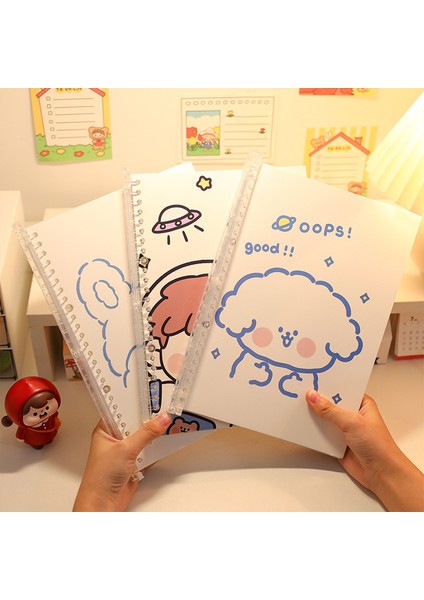A3 B5 B5 Karikatür Spiral Gevşek Yapraklı Defter Bağlayıcı 30 Sayfa Kawaii Not Defteri Günlüğü Planlayıcısı Dergisi Doldurulabilir Defter Kapaklı Defter (Yurt Dışından)