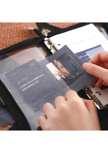 40 Sayfa A6 Astarlı Şeffaf Pvc Glitter Fermuar 6 Delik Gevşek Yapraklı Ciltli Günlük Defter A6 Cep Ins Yıldız Toplama Kitap Süt Ürünleri Okul Kırtasiye (Yurt Dışından)