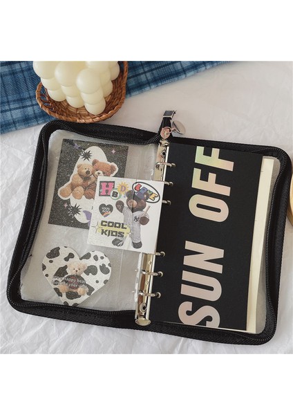 40 Sayfa A6 Astarlı Şeffaf Pvc Glitter Fermuar 6 Delik Gevşek Yapraklı Ciltli Günlük Defter A6 Cep Ins Yıldız Toplama Kitap Süt Ürünleri Okul Kırtasiye (Yurt Dışından)