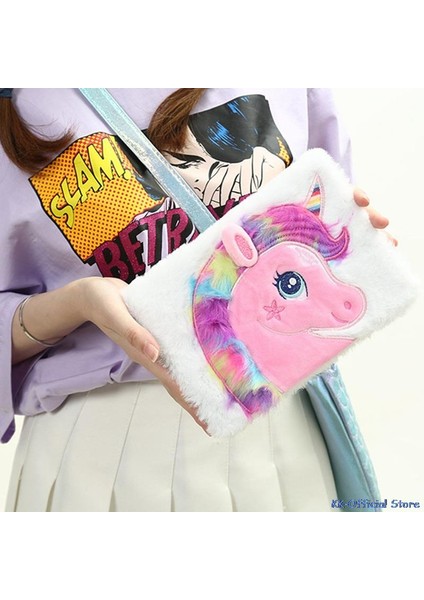 Lg A5 Kawaii Unicorn Peluş A5 Dizüstü Çocuklar Kabarık Günlük Planlayıcı Günlük Defteri Peluş Kişisel Günlüğü Kırtasiye Arkadaş Öğretmen Hediyeler (Yurt Dışından)