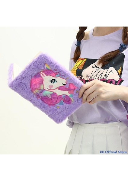 Lg A5 Kawaii Unicorn Peluş A5 Dizüstü Çocuklar Kabarık Günlük Planlayıcı Günlük Defteri Peluş Kişisel Günlüğü Kırtasiye Arkadaş Öğretmen Hediyeler (Yurt Dışından)