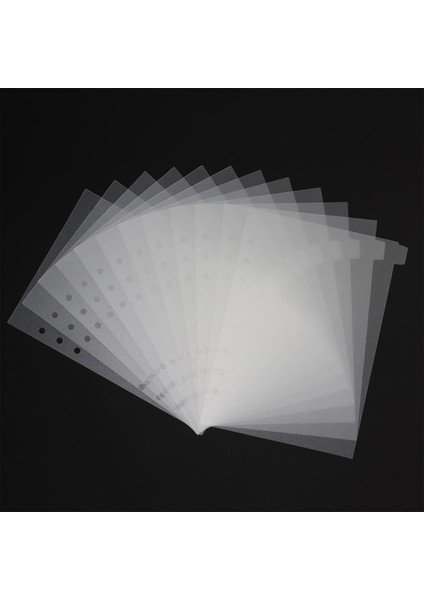 A7-6page Skysonıc A5 A6 A7 Spiral Bağlayıcı Indeks Ayırıcı Şeffaf Sayfa Üst Bölücüler 6 Adet/12 Adet 6 Delikli Tahta Sayfaları Ingilizce Çıkartmalar (Yurt Dışından)