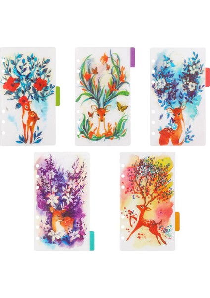 Stil 5 A6 5 Adet A5/a6 Planlayıcısı 6 Delik Renk Dizini Defter Sayfaları Sayfalama Ayırıcılar Kategori Sayfaları Plastik Kabuk Halka Bağlayıcı Kırtasiye (Yurt Dışından)