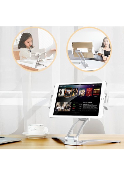 2 Beyaz Duvar Tabanı Alüminyum Mutfak Masaüstü Tablet Telefon Tutucu Standı Katlanabilir Ayarlanabilir 5-13 Inç Tablet Telefon Masaüstü Montajı iPad Pro 12.9 Için (Yurt Dışından) modelleri
