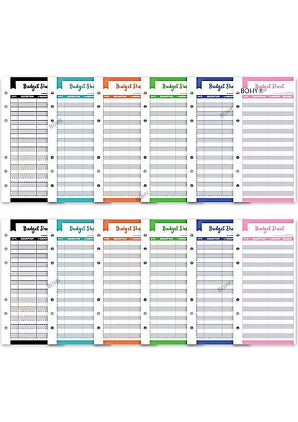 12 Programları A7 2023NEW A7 Pu Deri Bütçe Bağlayıcı Defter Nakit Zarflar Sistemi Seti Bağlayıcı Cepler Para Bütçe Tasarrufu Fatura Organizatör (Yurt Dışından)