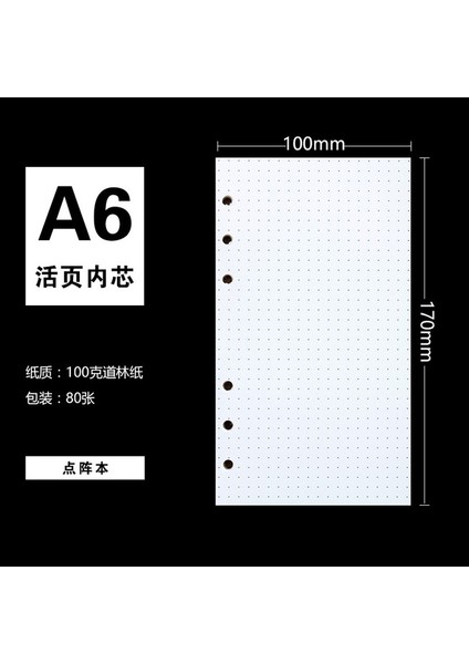 Noktası A5 Kawaii A5 A6 Kraft Bağlayıcı Defter Kağıdı Dolum Spiral Bağlayıcı Dizin Iç Sayfalar Aylık Haftalık Günlük Planlayıcı Gündem (Yurt Dışından)
