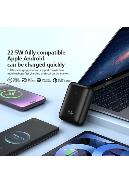 Mini Usb-A + Usb-C 10000MAH 22.5W Hızlı Şarj Powerbank