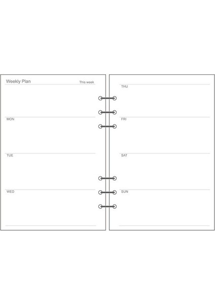 6 Haftalık Plan A5 Aylık/haftalık/günlük Spiral A6 A5 A7 B5 A4 Telli Defter Günlük Kağıdı, Filofax Düzenleyici Dolgu (Yurt Dışından)