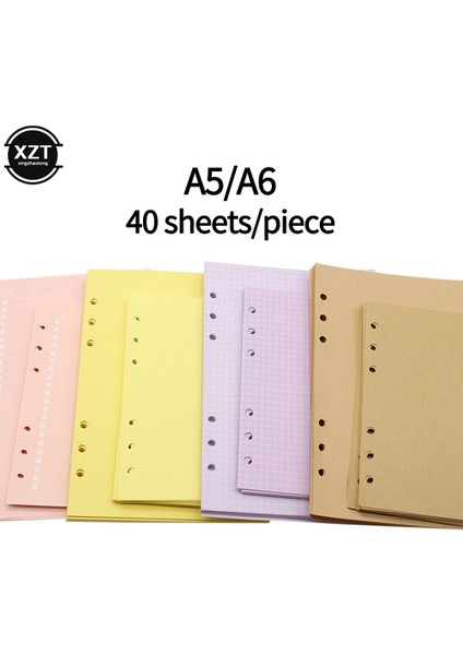 Pembe Çizgi A5 Yüksek Kalite 40 Sayfa A5 A6 Gevşek Yaprak Defter Kağıdı Dolum Spiral Ciltleyici Dizin Iç Sayfa Aylık Haftalık Günlük Planlayıcı Gündem (Yurt Dışından) fiyatları