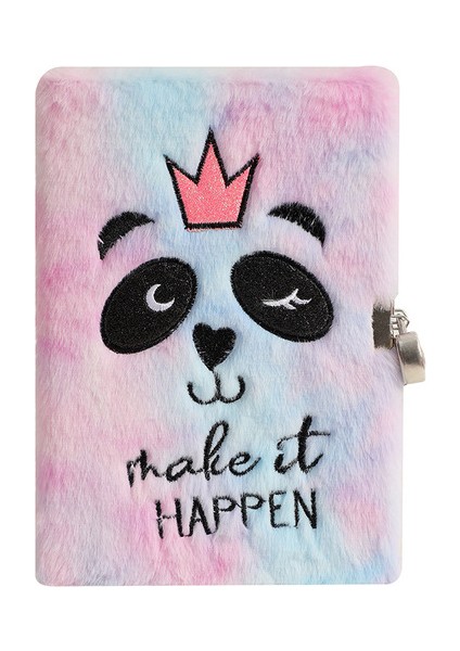 Renkli Mor Karikatür Panda Peluş Kilitli Dizüstü Çocuk Sevimli Unicorn Günlüğü Kitap Öğrenci Hediye Çocuklar Için Ödül Dergisi (Yurt Dışından)