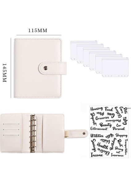 D 2 Etiketli Set A7 2023NEW A7 Pu Deri Bütçe Bağlayıcı Defter Nakit Zarflar Sistemi Seti Bağlayıcı Cepler Para Bütçe Tasarrufu Fatura Organizatör (Yurt Dışından)