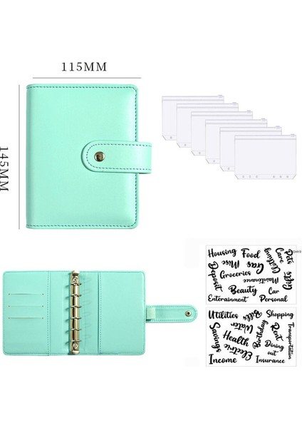 N 2 Yapışkanlı A7 A7 Pu Deri Bütçe Bağlayıcı Defter Nakit Zarflar Sistemi Seti Para Bütçe Tasarrufu Fatura Organizatör Için Klipsli Bağlayıcı Cepler (Yurt Dışından)