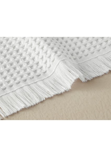 Sofya Pamuklu Waffle Banyo Havlusu 70X140 cm Ekru