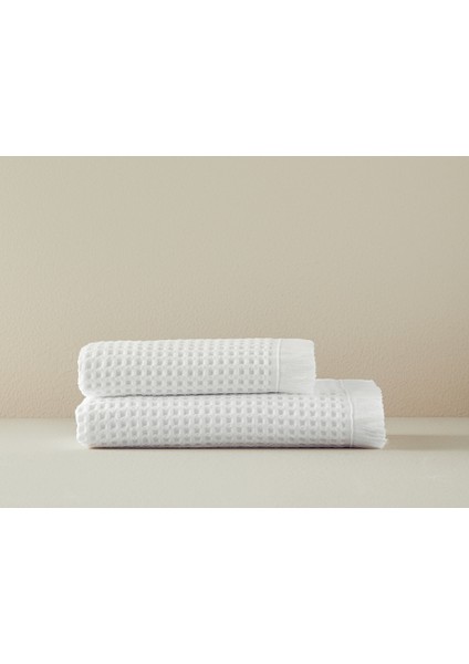 Sofya Pamuklu Waffle Banyo Havlusu 70X140 cm Ekru