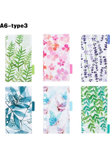 A6-Type3 Plastik Kabuk Kategori Sayfaları Doldurulabilir Telli Defter A5A6 Için Çağrı Ayırıcı Not Defteri Iç Kağıt Bölücüler (Yurt Dışından)