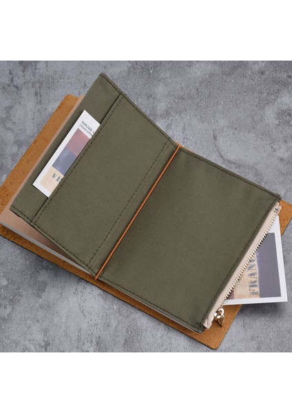 Sarı 210X120MM Vintage Saklama Çantası Midori Gezginler Için Dizüstü Fermuarlı Cep Retro Tuval Kart Tutucu Dosya Çantası Okul Kırtasiye (Yurt Dışından)